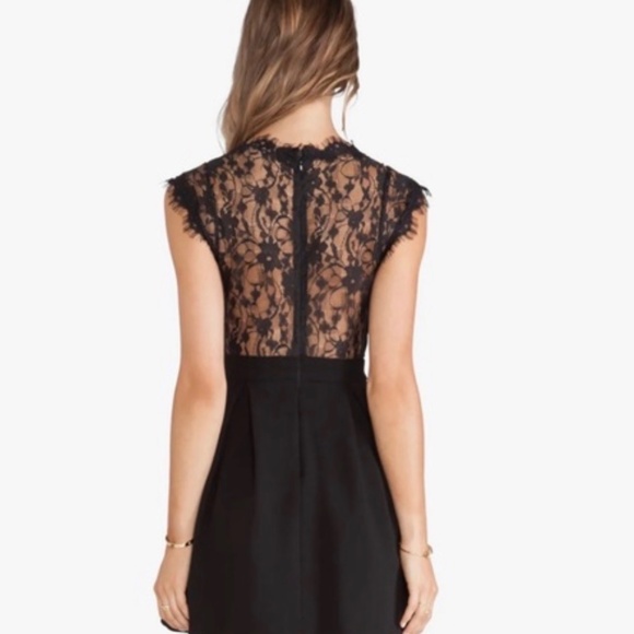 NWT BCBGeneration Women's Lace Insert Georgette Fit & Flare Pleated Dress - Picture 2 of 10